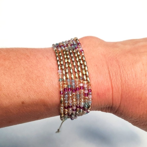 LOFT Multi-Color Multi-Strand Adjustable Beaded Bracelet - Picture 7 of 10